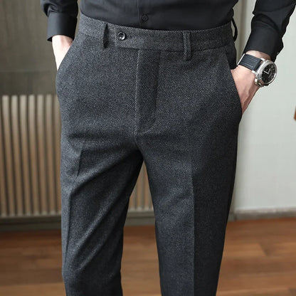 Axair Herringbone Woolen Pants