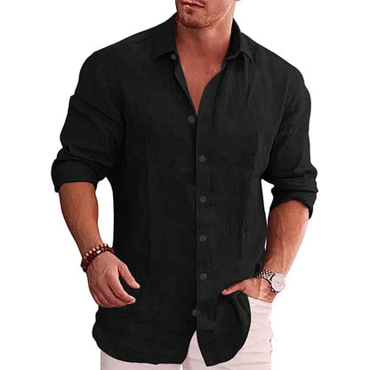 Axair Men's Cotton Linen Casual Shirt