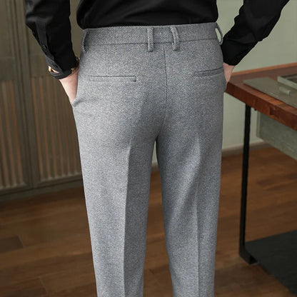 Axair Herringbone Woolen Pants