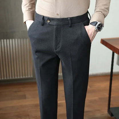 Axair Herringbone Woolen Pants