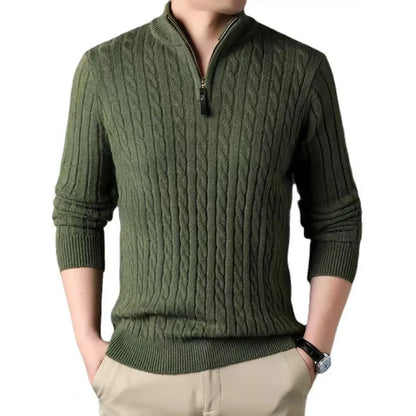 Axair Quarter 100% Wool Zip Sweater