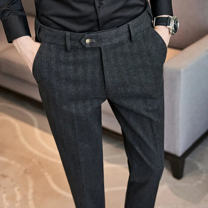 Axair Herringbone Woolen Pants