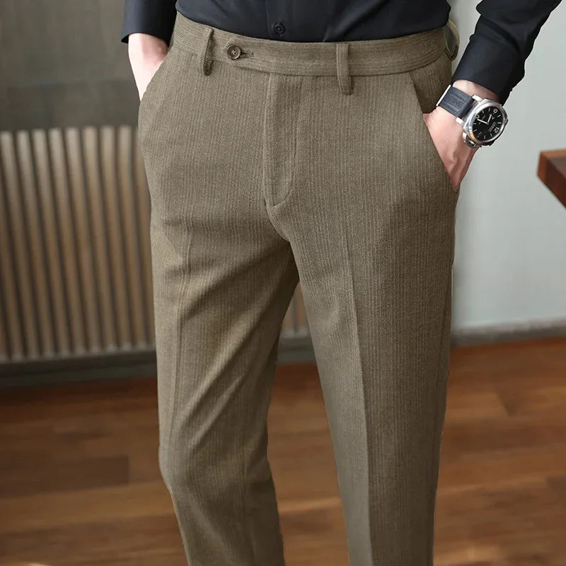 Axair Herringbone Woolen Pants