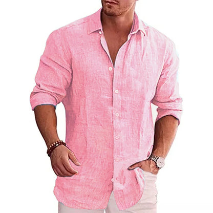 Axair Men's Cotton Linen Casual Shirt