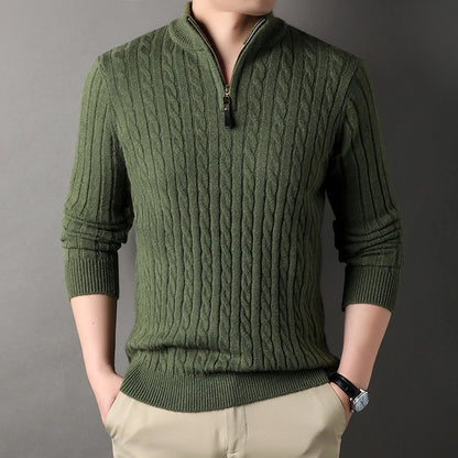 Axair Quarter 100% Wool Zip Sweater