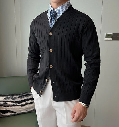 Axair Striped Polyester Cardigan